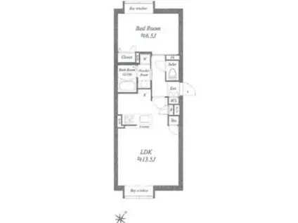 LEGALAND初台(1DK/4階)の間取り写真