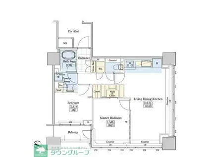 レジディアタワー上池袋(2LDK/15階)の間取り写真