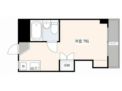 十日市ゴトービル(ワンルーム/5階)の間取り写真