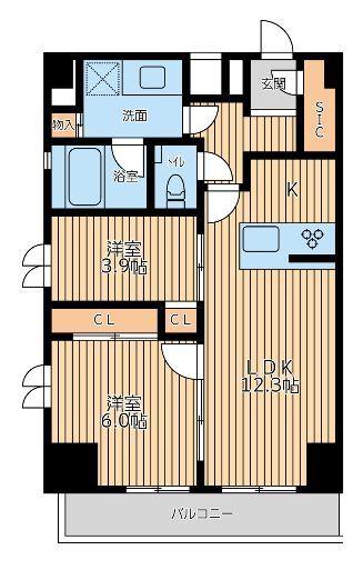 CITY LUX YOKOHAMA(2LDK/10階)の間取り写真
