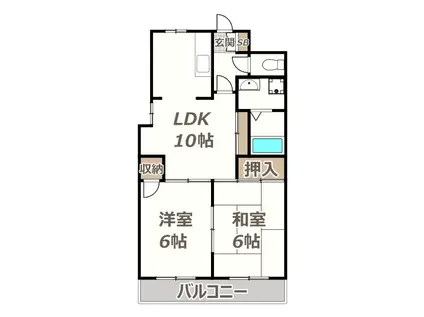 キャピタルK(2LDK/3階)の間取り写真