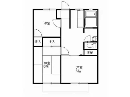 ハイツファミール(3DK/2階)の間取り写真