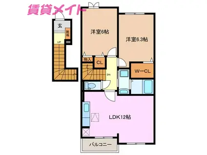 SUNRISE Z(2LDK/2階)の間取り写真