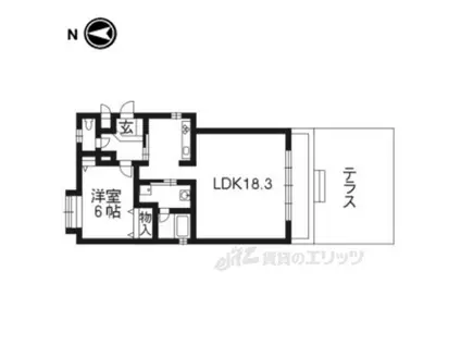 SOAVE桃山(1LDK/1階)の間取り写真