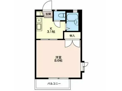 エステートAYA(1K/1階)の間取り写真