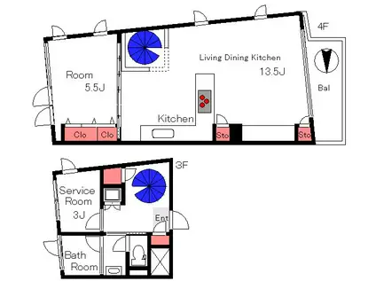LEVANTE(1SLDK/3階)の間取り写真