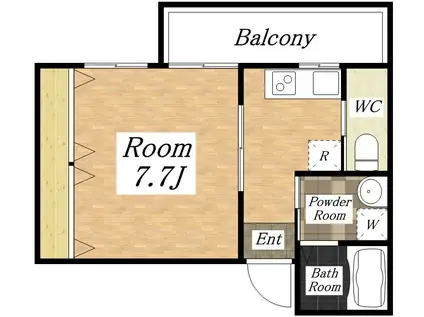 グランドール北巽(1K/2階)の間取り写真