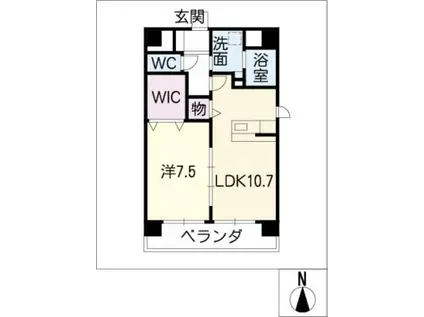 パークサイド千ノ郷(1LDK/2階)の間取り写真