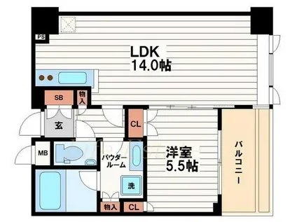 サンメゾン心斎橋セレブリテ(1LDK/7階)の間取り写真
