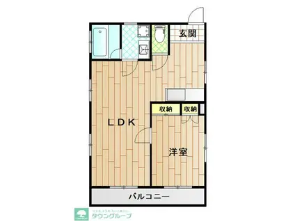 上原アパート(1LDK/2階)の間取り写真