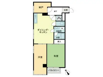 ライオンズマンション元麻布(2DK/3階)の間取り写真