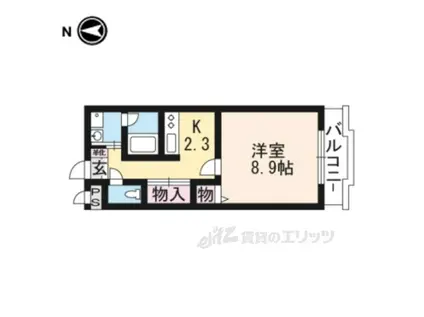 アミティエ大江1(ワンルーム/1階)の間取り写真