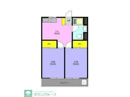 幸栄ハイム(2DK/3階)の間取り写真