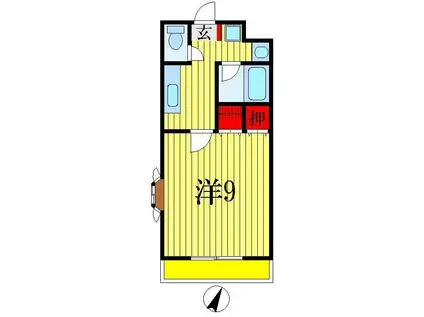 ドマーニ(1K/2階)の間取り写真