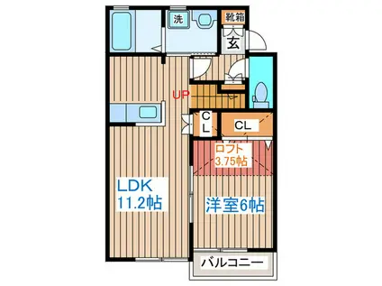 エスポワールコマツIIA館(1LDK/1階)の間取り写真