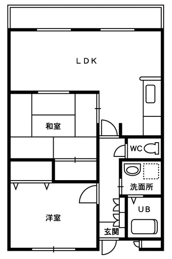 ベルシャトー(2LDK/1階)の間取り写真