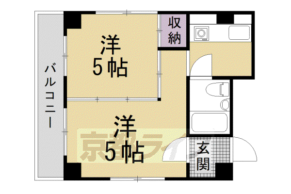 GENSAKIZO御所南甘露町(2K/5階)の間取り写真