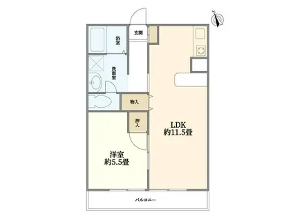 グランディール希望が丘A(1LDK/1階)の間取り写真