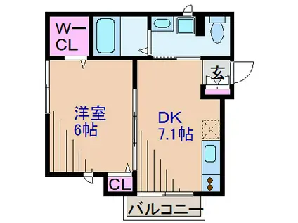 フラワーメゾンIK(1DK/1階)の間取り写真