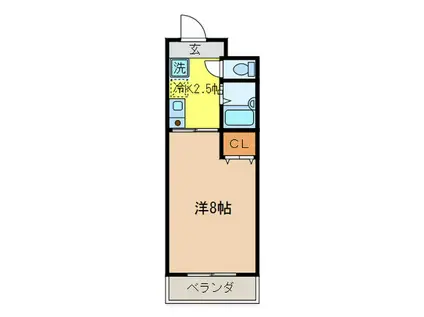 WELFAREIII(1K/4階)の間取り写真