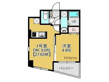 WILLIAM V(1DK/4階)の間取り写真