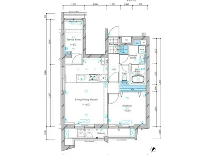 ガリシア文京本駒込(1SLDK/7階)の間取り写真