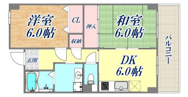 ミモザの館(2DK/2階)の間取り写真
