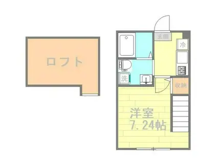 ノーチェ善行(1K/1階)の間取り写真