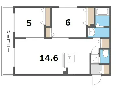 ベラポート発寒(2LDK/3階)の間取り写真
