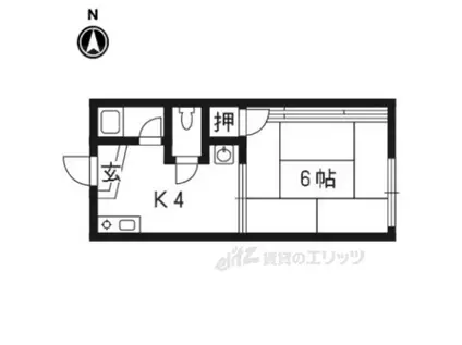 聖護院ハイツ(1K/2階)の間取り写真