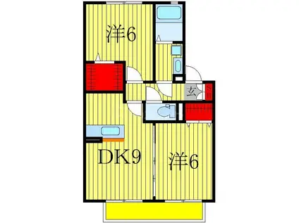 サンパティーク(2DK/2階)の間取り写真