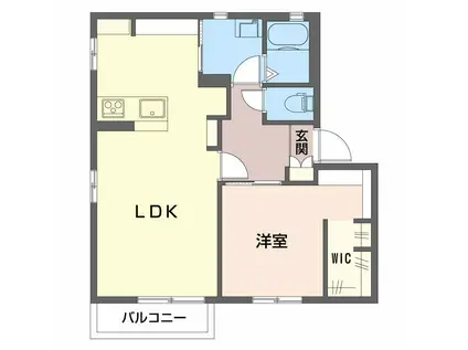 グランドソレイユ D(1LDK/1階)の間取り写真