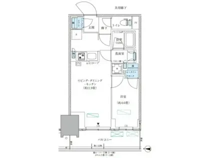 パークアクシス西大島コンフォートスクエア(1LDK/9階)の間取り写真