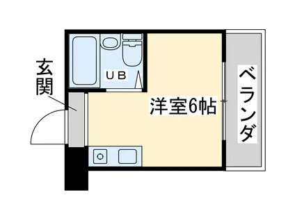 ジオナ柴島Ⅱ(ワンルーム/4階)の間取り写真