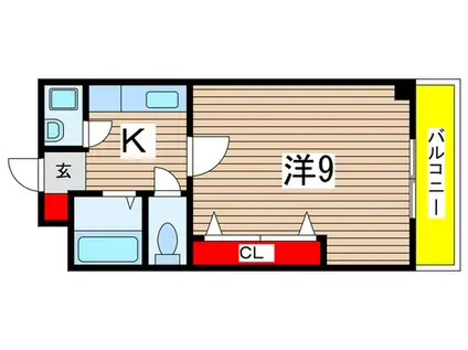 BRIGHTPIACEあゆち(1K/3階)の間取り写真