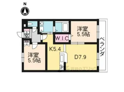 メゾンU(2LDK/2階)の間取り写真