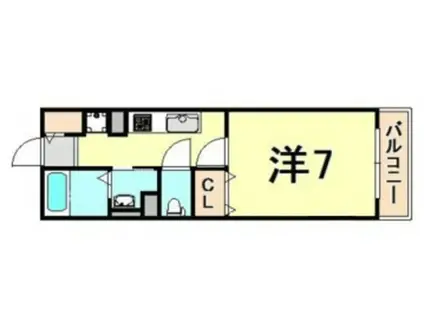 シャロル東園田(1K/1階)の間取り写真