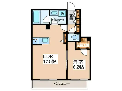 ミルフォードテラス(1LDK/2階)の間取り写真