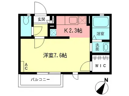 ヴェール・トワ(1K/2階)の間取り写真