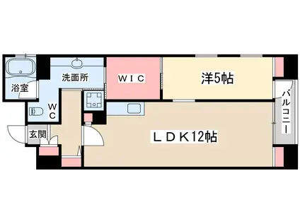 ヴィレッジリバー天神橋(1LDK/10階)の間取り写真