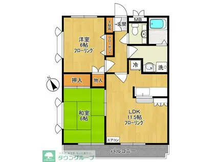 トゥインクルプラザ(2LDK/2階)の間取り写真
