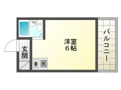スカイコート(ワンルーム/3階)の間取り写真