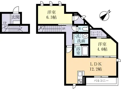 ルノアーデル(2LDK/2階)の間取り写真
