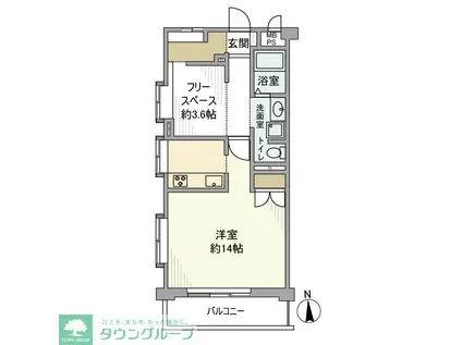ルジェンテ・リベル氷川台(ワンルーム/6階)の間取り写真