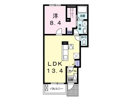 BEST HOUSE II B(1LDK/1階)の間取り写真