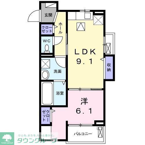 DOMANI(1LDK/1階)の間取り写真
