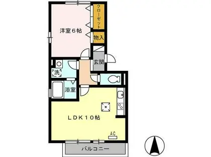 メゾンボナール(1LDK/1階)の間取り写真