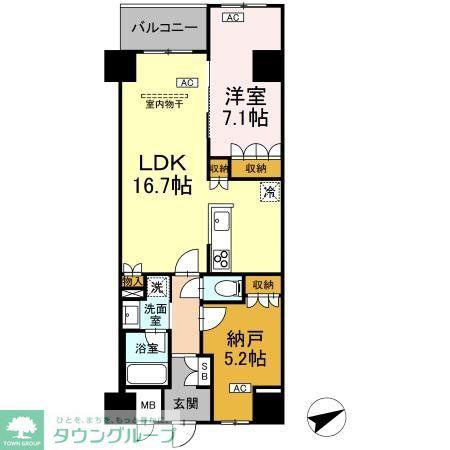 サンジョイアゼロ(1SLDK/7階)の間取り写真