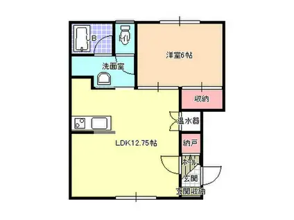 PIECE(1LDK/2階)の間取り写真