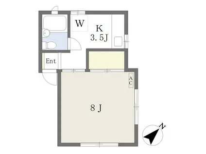 コーポかじまちB(1K/1階)の間取り写真